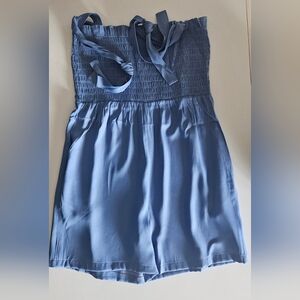 Blue Smocked Romper